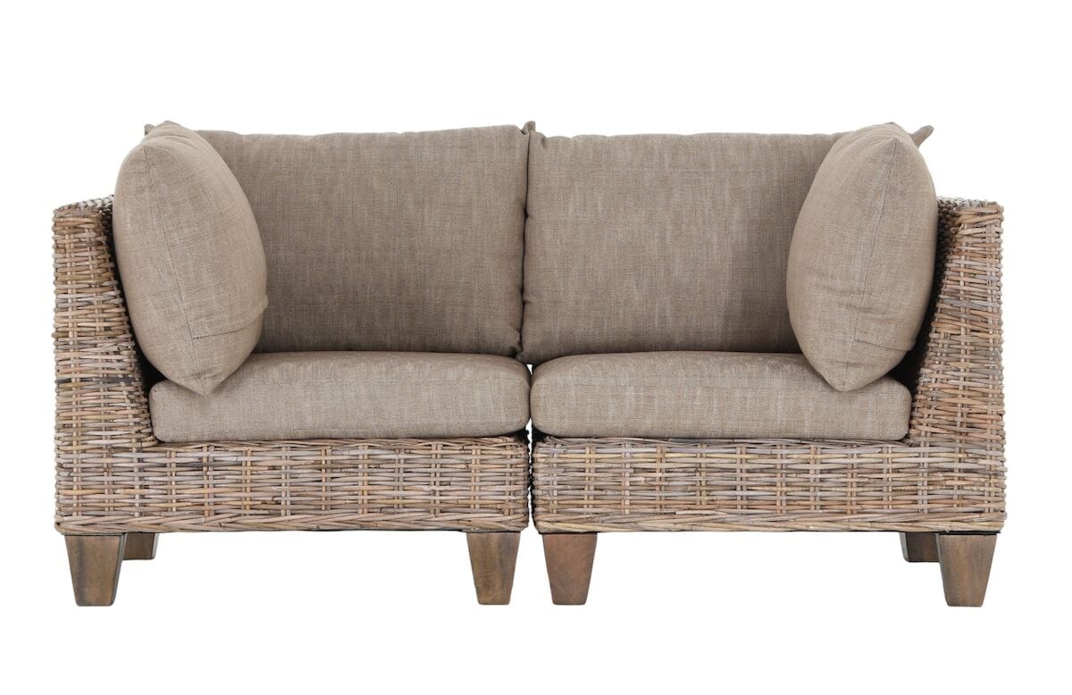 Hillerstorp Kullen 2-istuttava rottinkisohva harmaa/beige