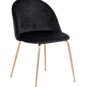 House Nordic Geneve samettituoli musta, messinki jalat