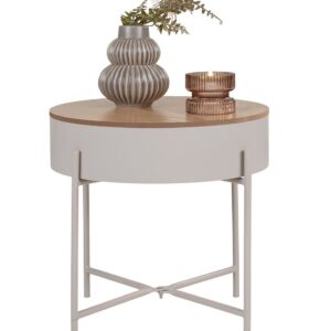 House Nordic Sisco pyöreä sivupöytä Ø40 cm beige harmaa