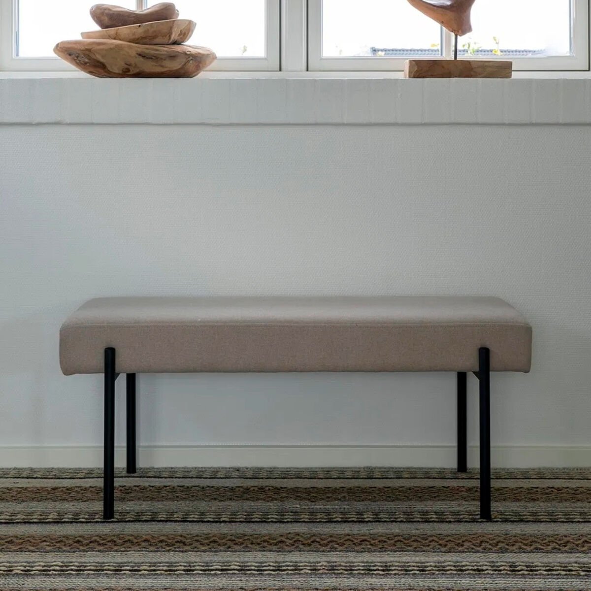 House Nordic Swindon penkki 100x36 cm beige HN1231, mustat jalat