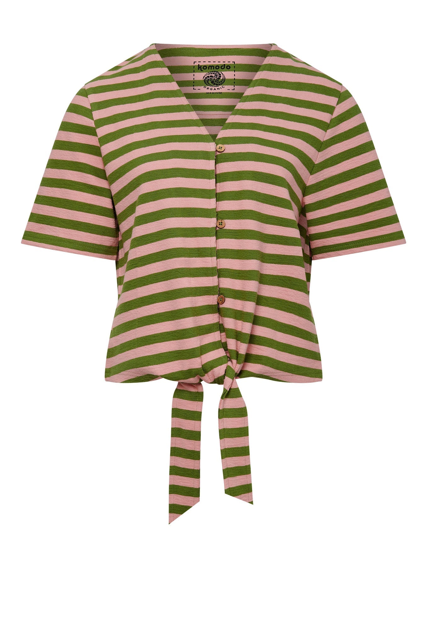 Freesia Sleeveless Top Stripes Pink and Green