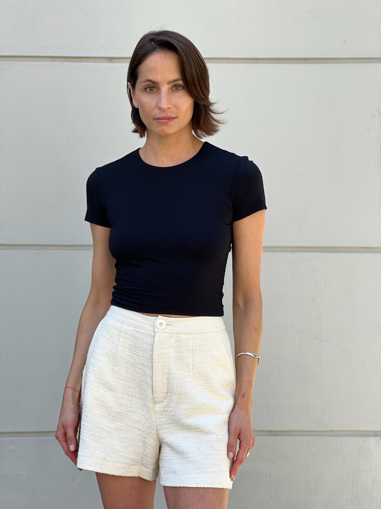 Crop Top T-Paita Musta
