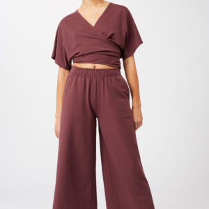 Holistic Wrap + Wild Leg Pants Cropped Ruby