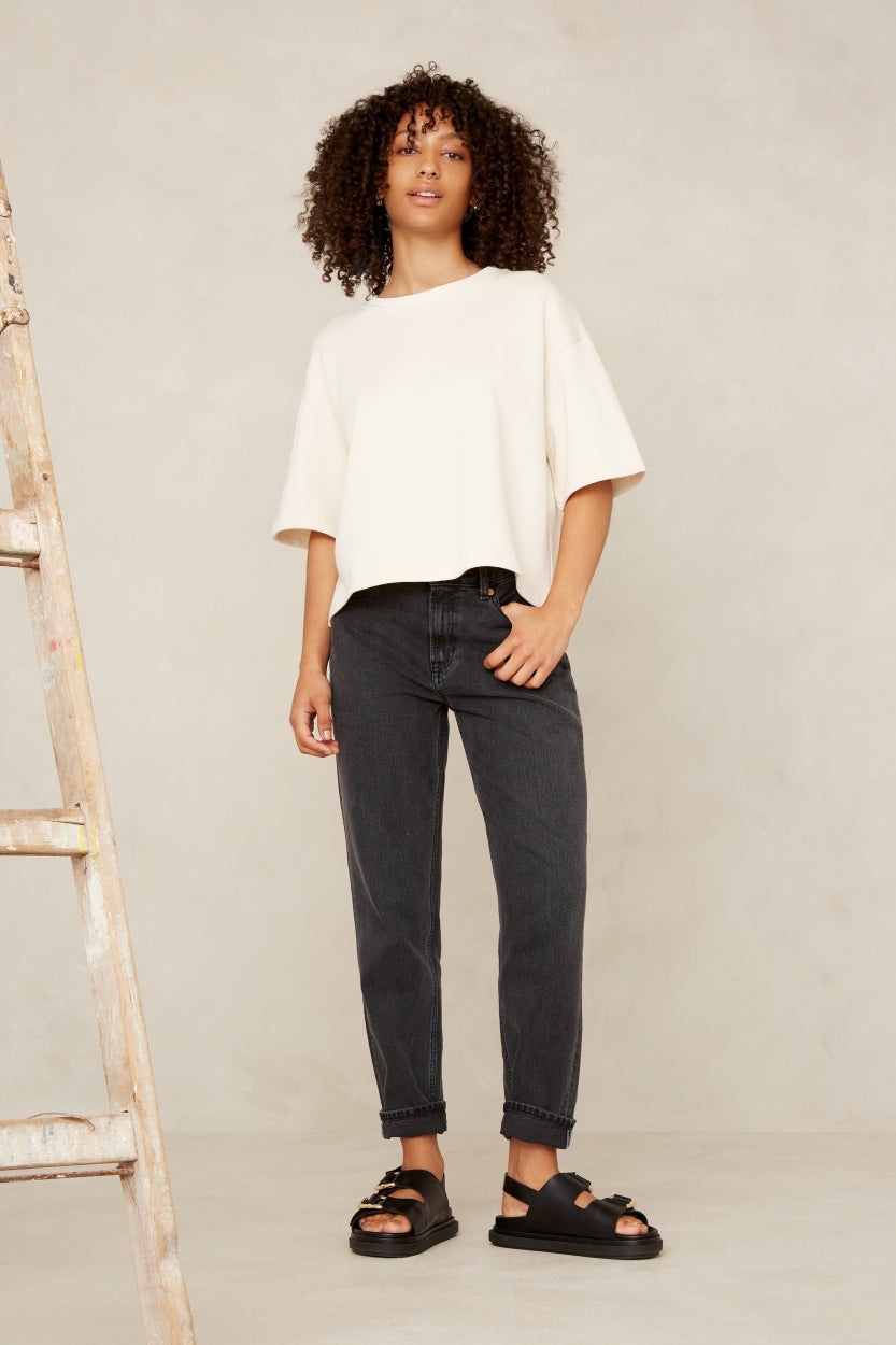 Caroline Cropped Jeans Holo Grey Used
