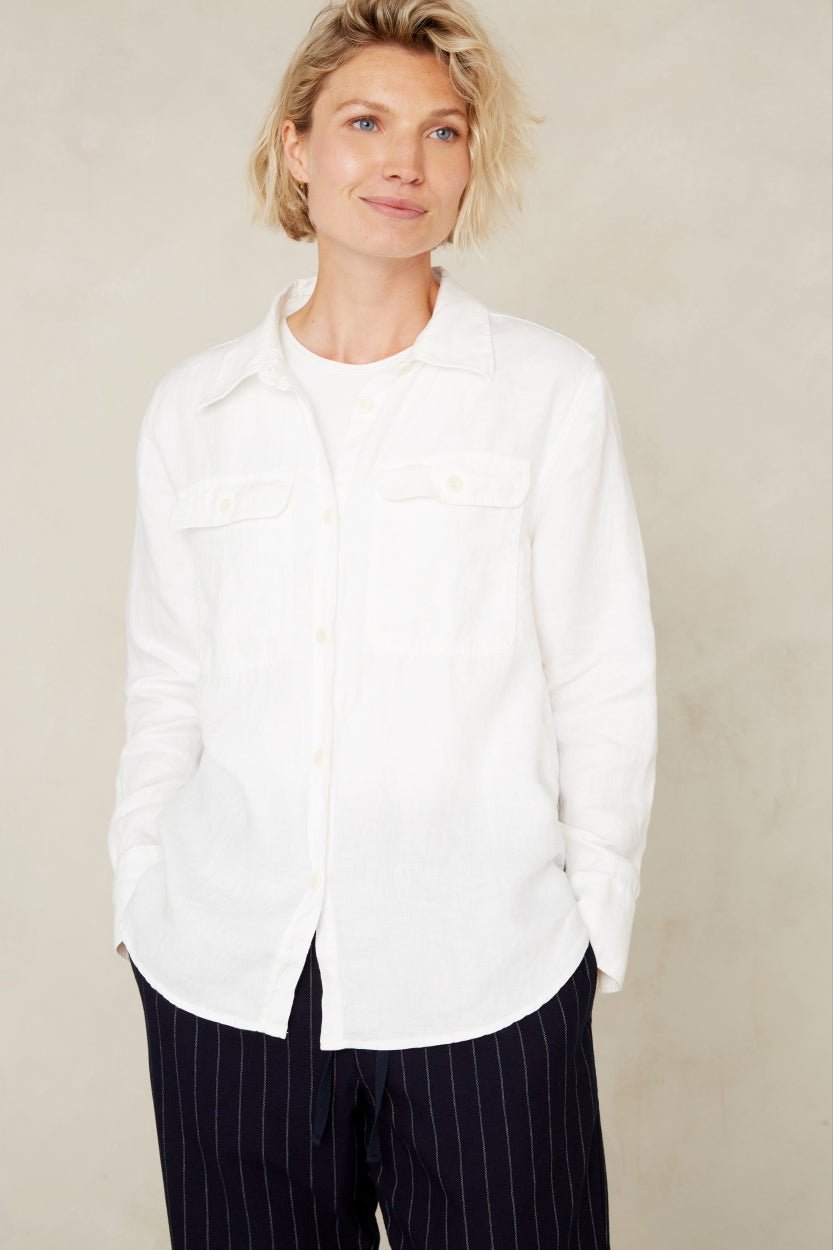 Charlene Linen Shirt Optical White