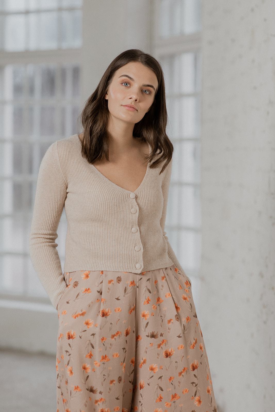 Cashmere Cardigan Hay