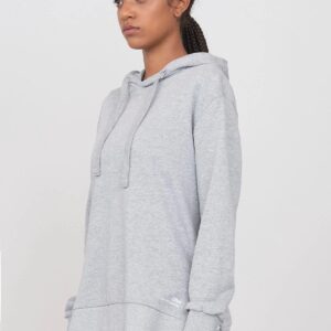 Gauzy Hoodie With Side Slits Grey