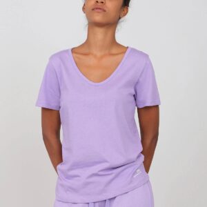 Deep Neck Jersey T-Shirt Purple