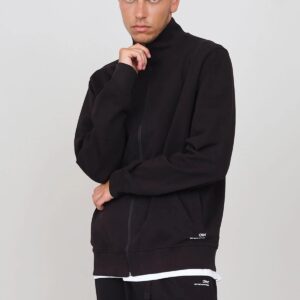 Gauze Sweatshirt With A Zipper Black