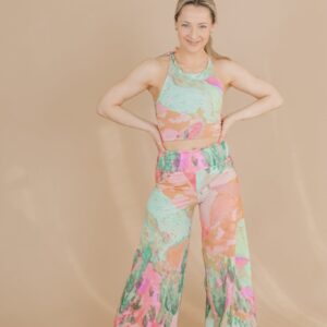 Haven Trousers Berry Sweet Pastel Green/Pink