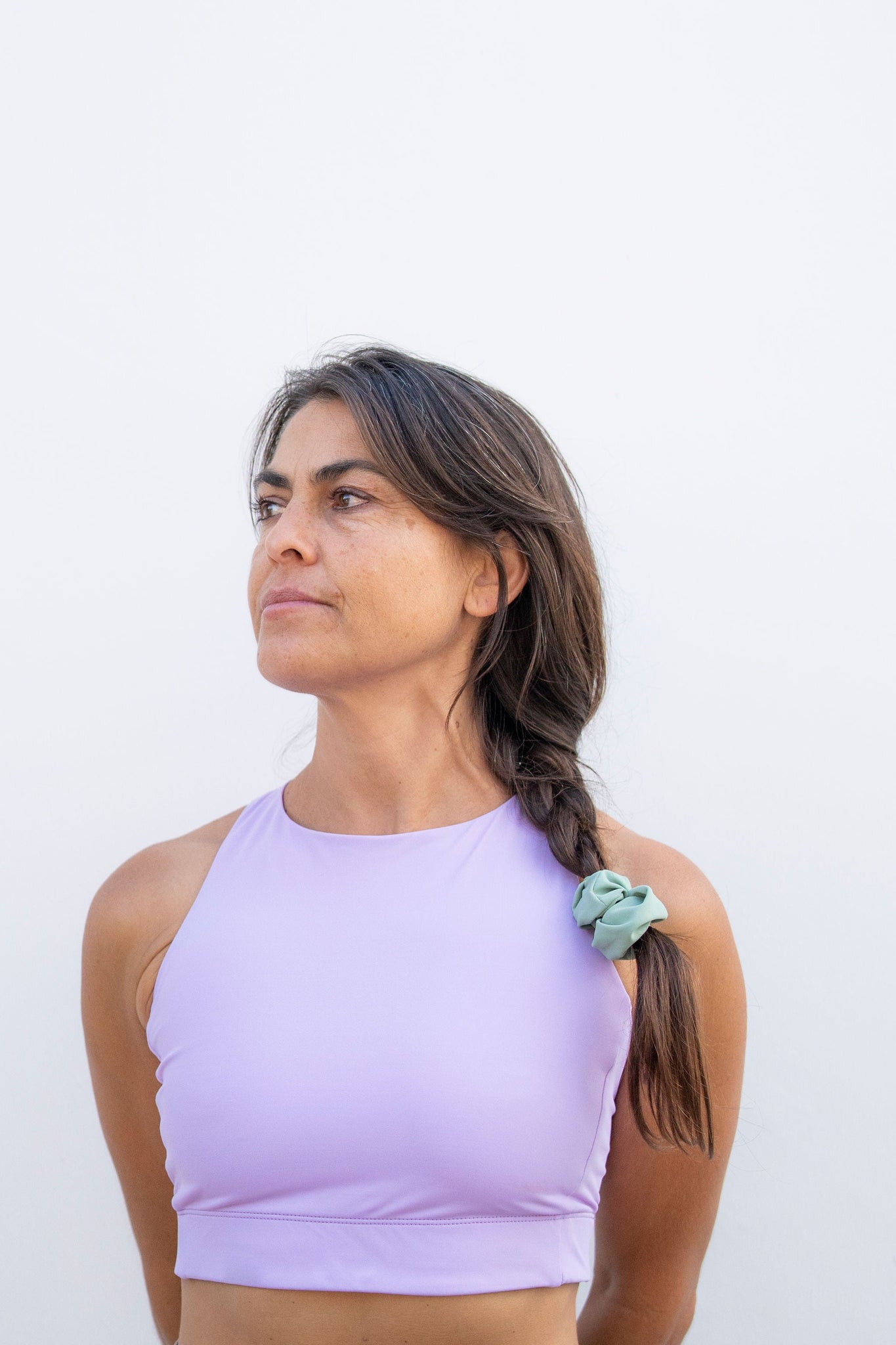 Criss Cross Glossy Top Lavender
