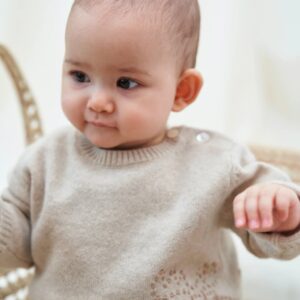 Baby Embroidered Cashmere Sweater Reindeer