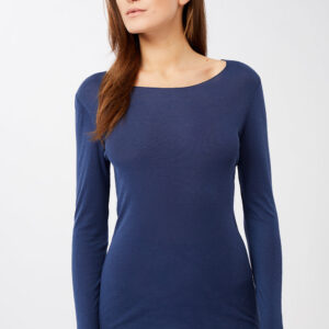 Crew Neck Wool Mix Blue