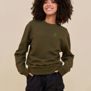 Cartel Scallop Embroidered Sweatshirt Army Green