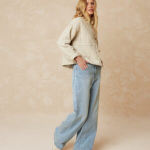 Cotton Jacquard Jacket Beige