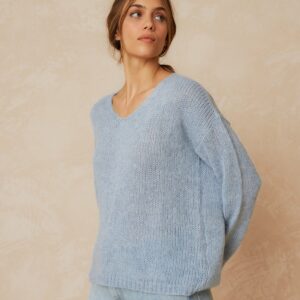 Basic V-Neck Sweater Blue