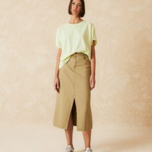 Basic Round Neckline T-Shirt Yellow
