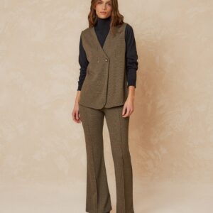 Double Button Vest Black