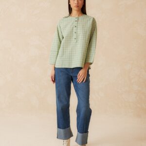 Checkered Blouse Blue