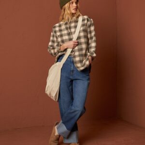 Checkered Cotton Overshirt Green