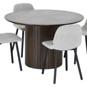 Alessio-Cosy 4-hengen pyöreä ruokailuryhmä savutammi/vaalea beige