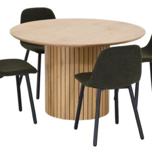 Alessio-Cosy 4-hengen pyöreä ruokailuryhmä tammi/sammal