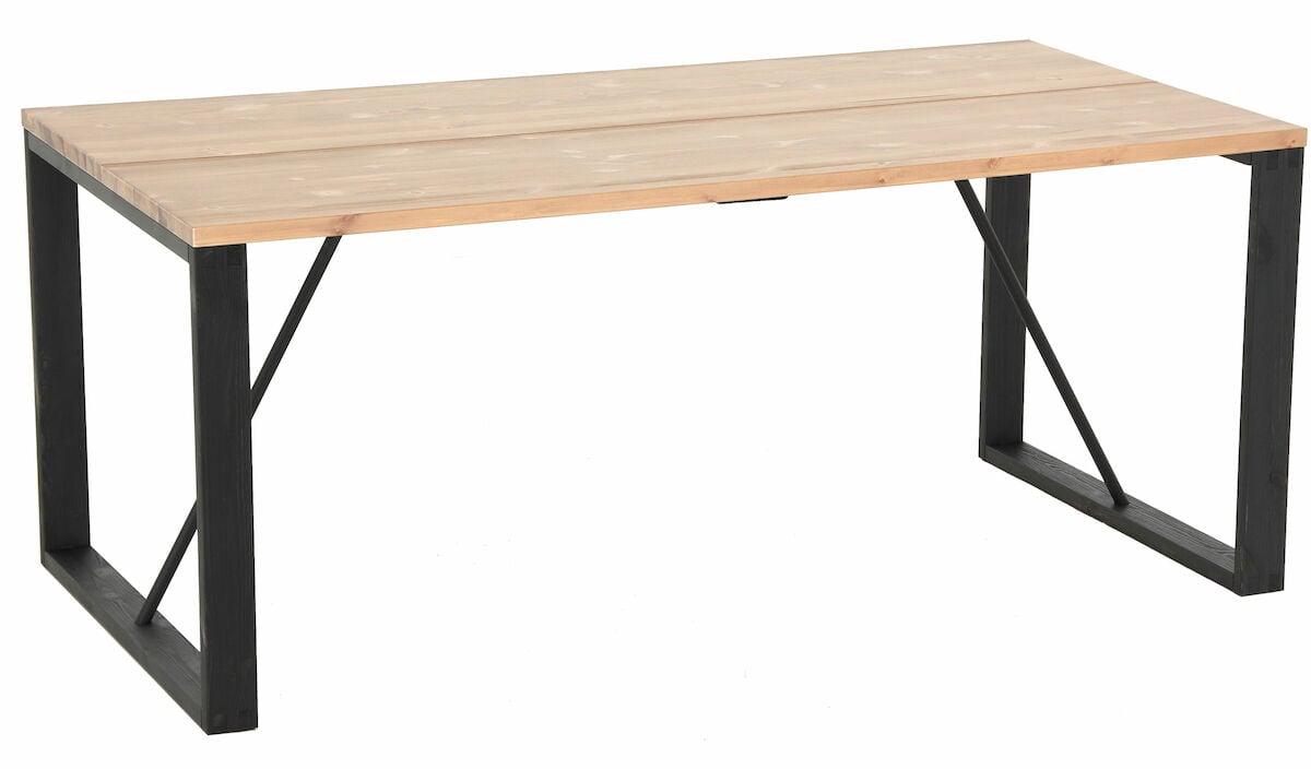 Honka lankkupöytä 180x90 antiikkipetsattu/musta