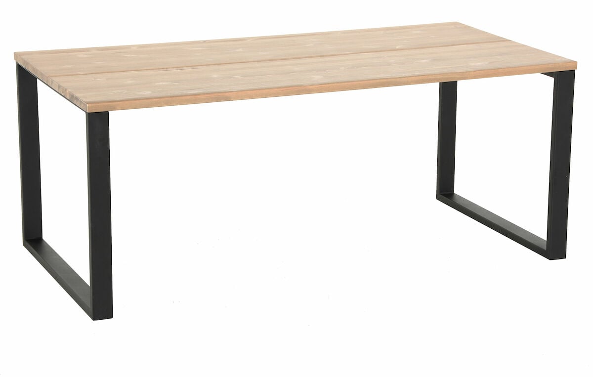 Honka terassilankkupöytä metallijaloilla 180x90 antiikkipetsattu/musta