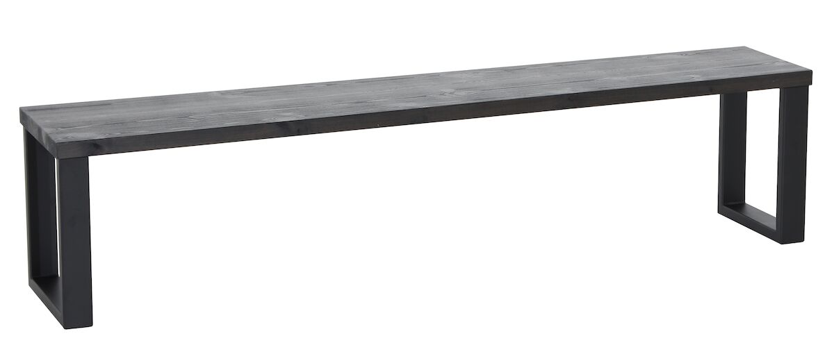 Honka terassipenkki 195x35 cm metallijalalla musta/musta