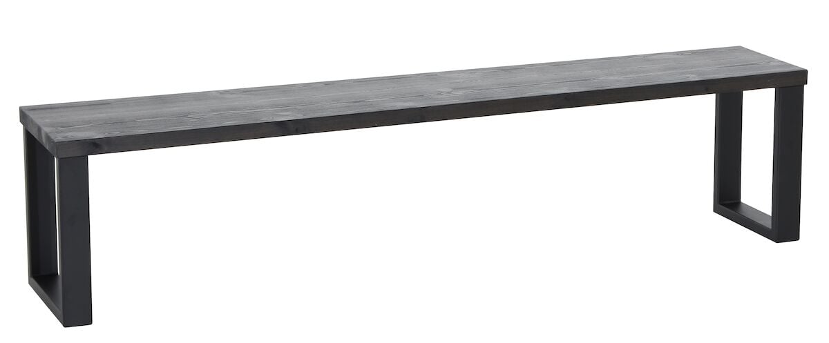 Honka penkki 195x35 cm metallijalalla musta/musta