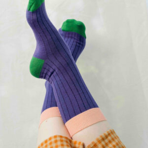 Bamboo Rib Socks Purple