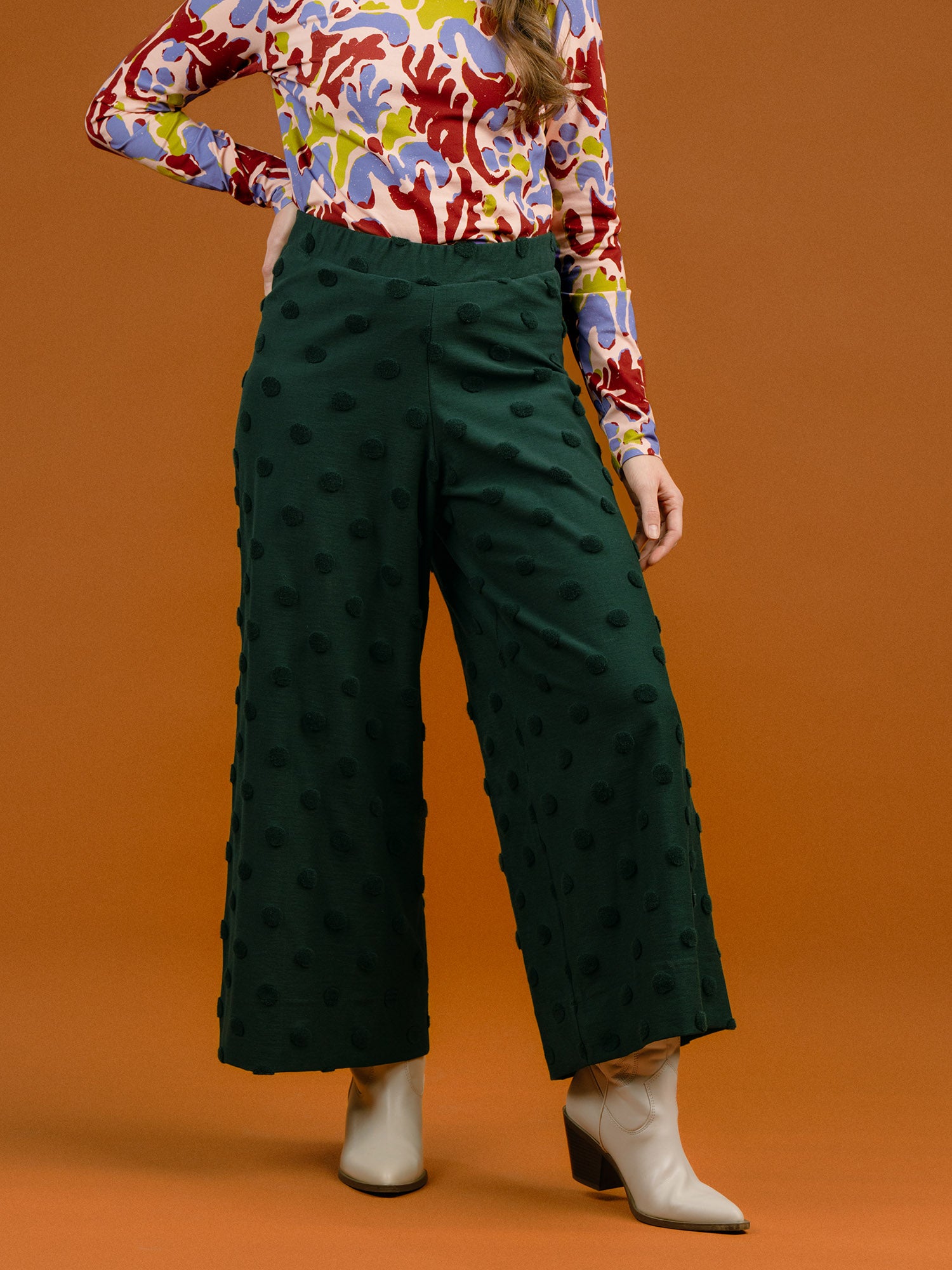 Alex Culottes Housut Vihreä Big Dot