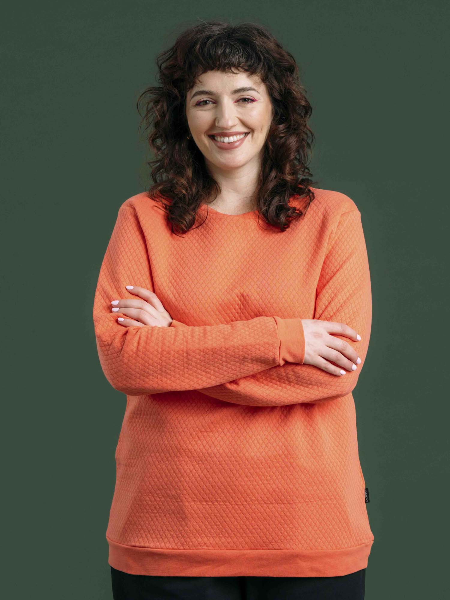 Gwen Sweater Diamond Jacquard Orange