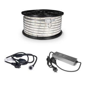 LED-nauha / Työvalo AGGE 230V - 1500 lm/m, 50 m, Nauha virtajohdolla + PowerBank