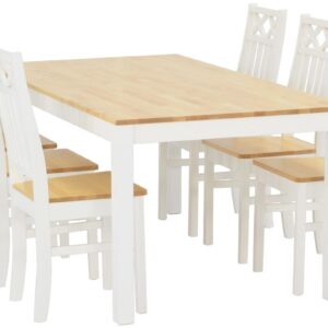 Aino 6-hengen ruokailuryhmä, valkoinen/ koivu