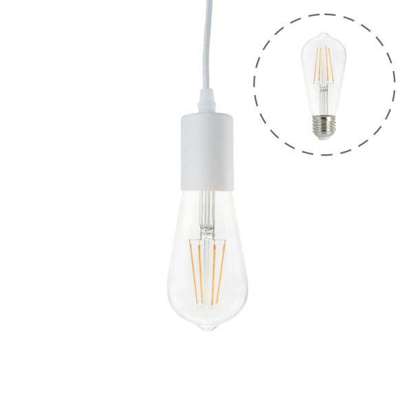 Riippuvalaisin Airam Leon, E27, Valkoinen + Edison Filament -polttimo