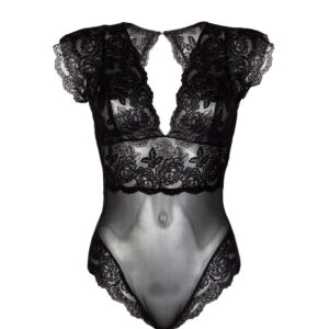 Amara Black Velvet Bodysuit