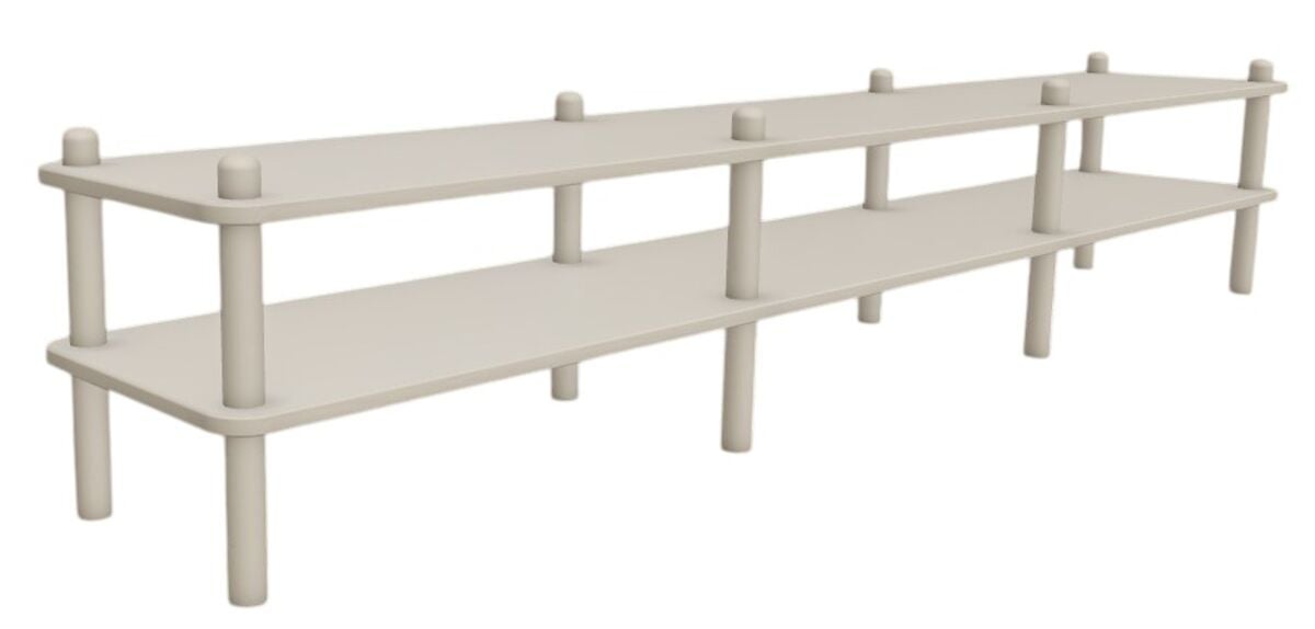 Askel matala tv-taso 203x35x38 cm greige