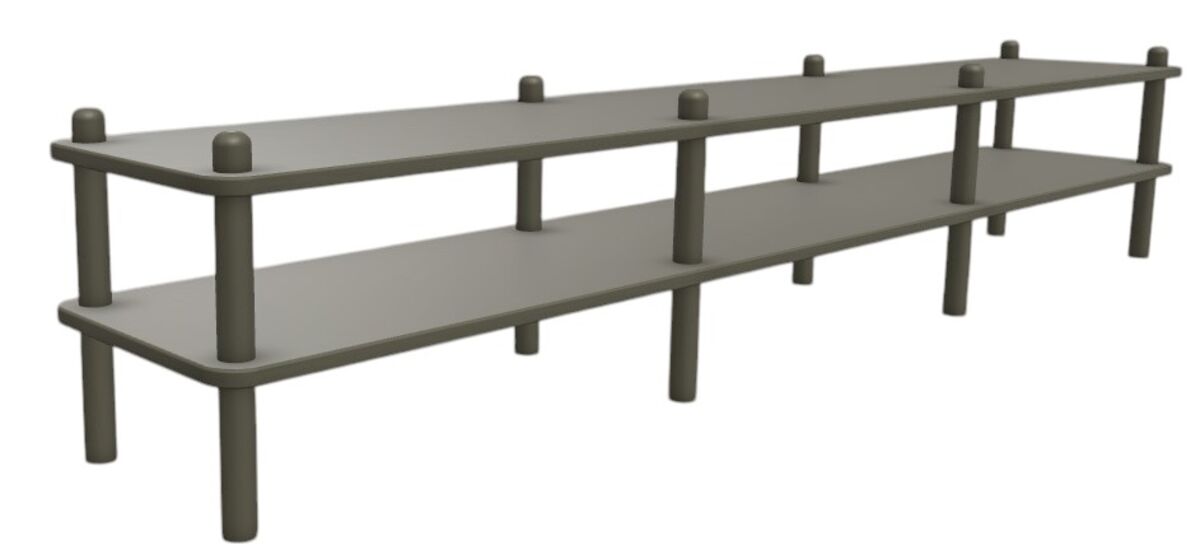 Askel matala tv-taso 203x35x38 cm sammal