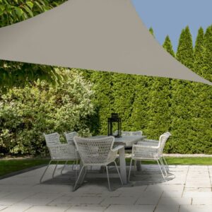 Aurinkovarjo kolmio 3x3x3 m vihertävän beige