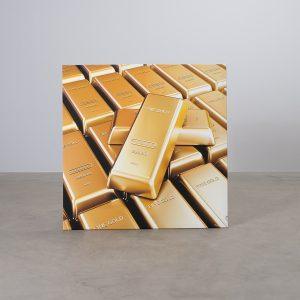 Akustiikkataulu kultaharkot 135 x 135 cm