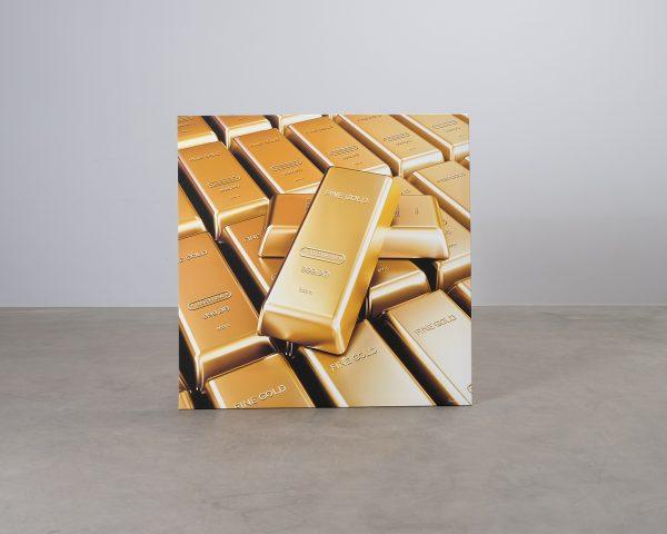 Akustiikkataulu kultaharkot 135 x 135 cm