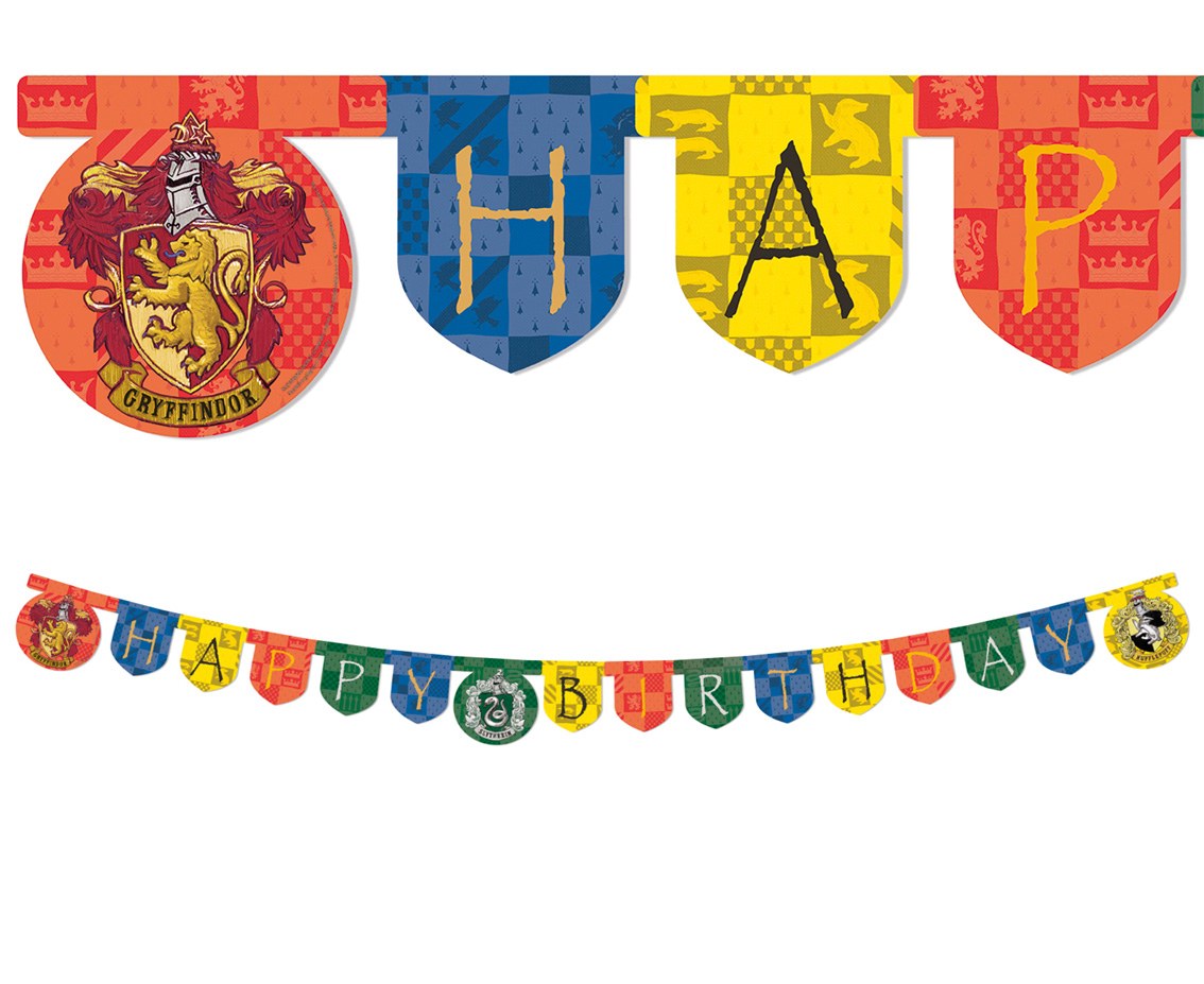 Harry Potter Hogwarts banneri - Happy Birthday, 2M