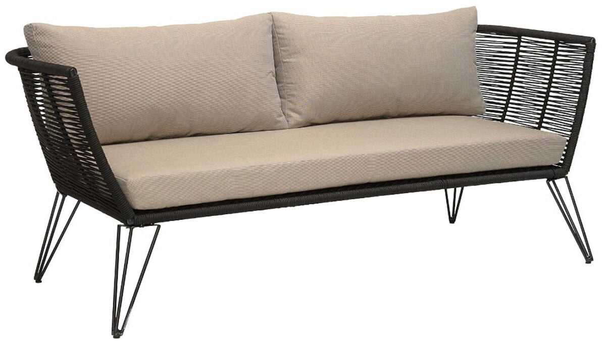 Bloomingville Mundo 3-istuttava sohva musta, beige pehmuste