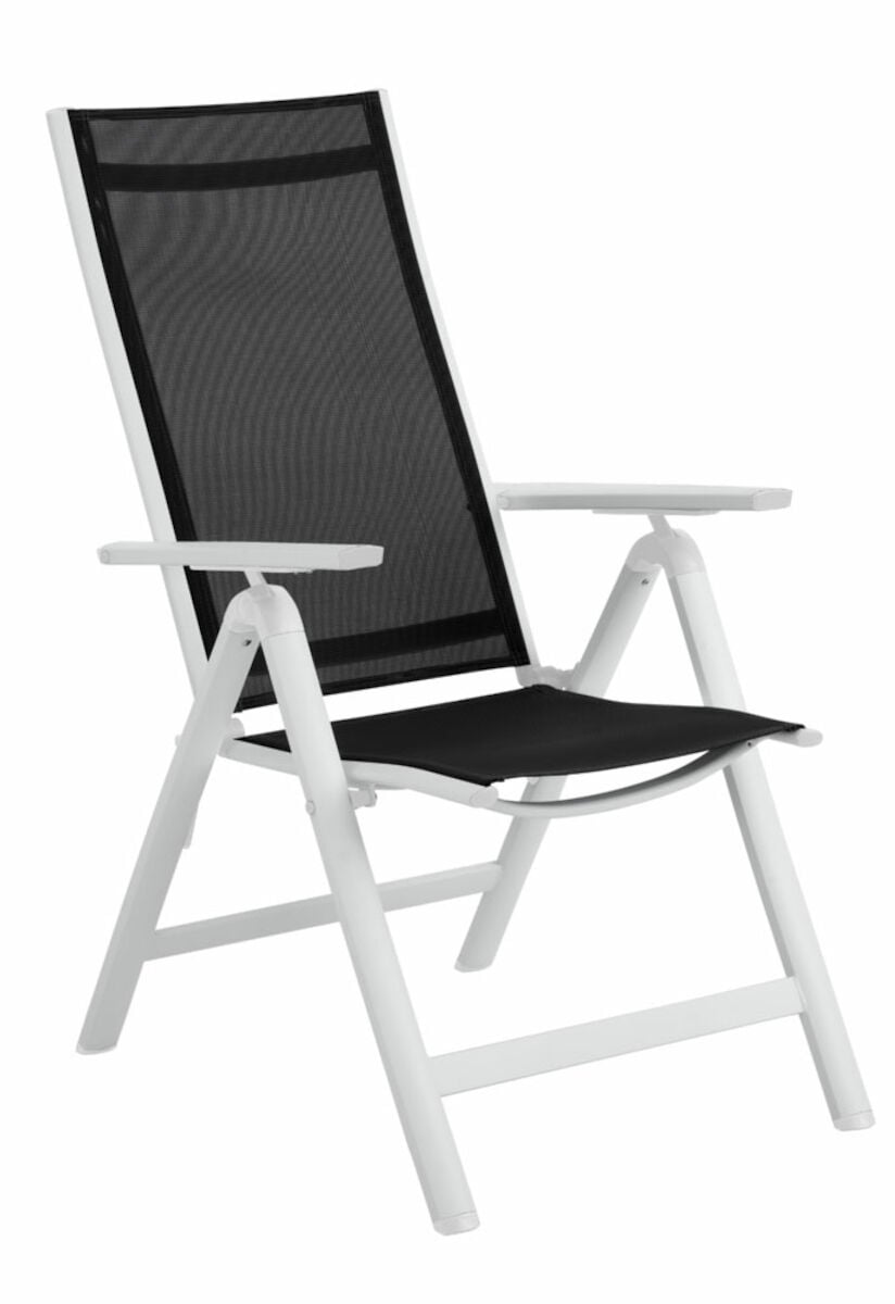 Brafab Rana säädettävä puutarhatuoli musta/valkoinen