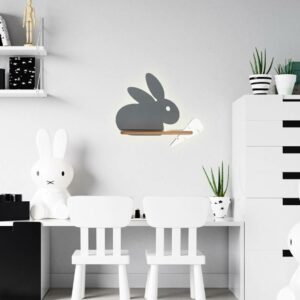 Candellux Pupu seinävalaisin hyllyllä harmaa