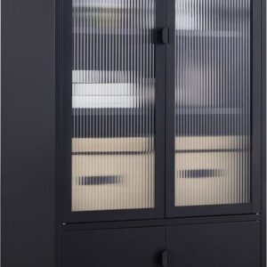 Carbon korkea vitriini 80x35 cm musta