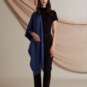 Connie Wool Cashmere Scarf Smokey Blue