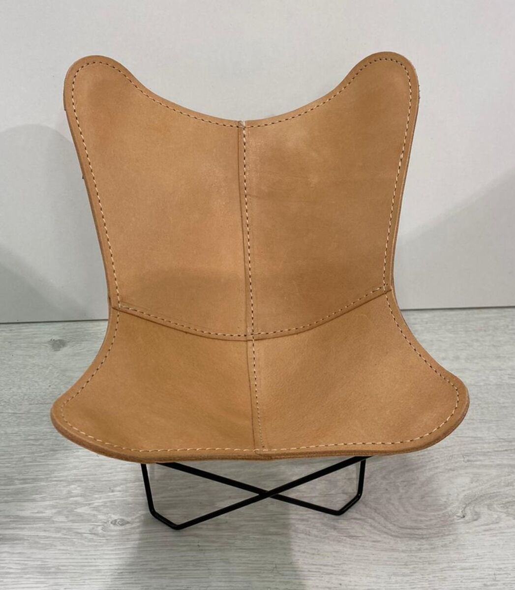 Cuero Design mini lepakkotuoli Pampa Mariposa Crude Nature, musta jalka