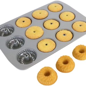 Non-stick leivontapelti, Minikakku Fancy Ring, 12 leivosta